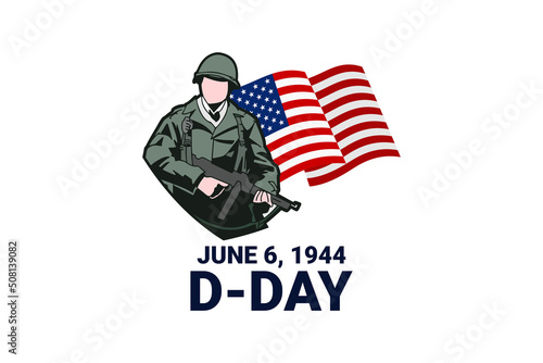 June 6, 1944. D-day, Normandy Landing vector illustration. Suitable for greeting card, poster and banner 