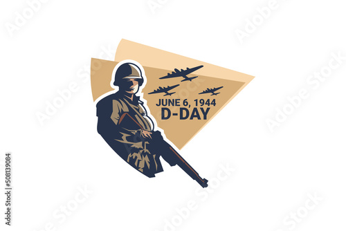 June 6, 1944. D-day, Normandy Landing vector illustration. Suitable for greeting card, poster and banner 