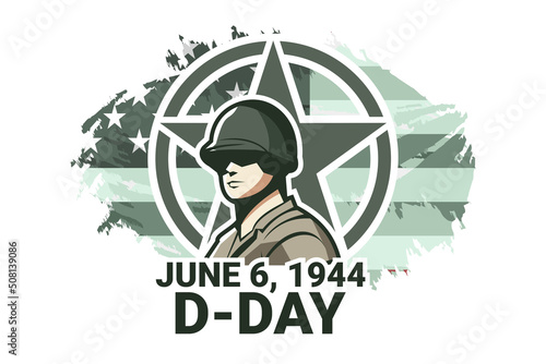 June 6, 1944. D-day, Normandy Landing vector illustration. Suitable for greeting card, poster and banner  photo