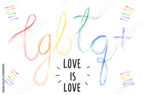 LOVE IS LOVE pride lgtbq vector handmade  photo