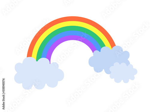 雲にかかる虹のイラスト