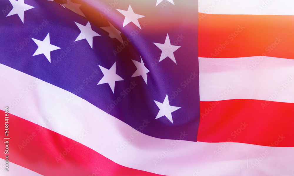 USA flag. Close-up of the American flag. Place for an inscription. USA flag. Close-up of the American flag. Place for an inscription.