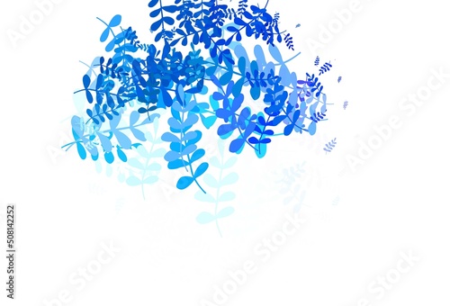 Light Pink, Blue vector natural background with leaves.