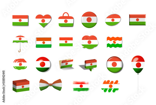 ニジェール 国旗イラスト21種
