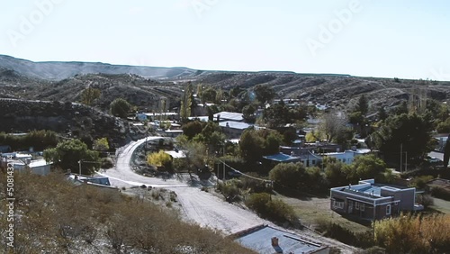 High Angle View of Gaiman, a Welsh Colonial Village near Trelew, Chubut Province, Patagonia, Argentina, South America.   photo