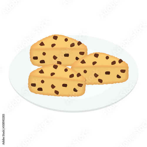 チョコチップが入ったスコーンのイラスト
