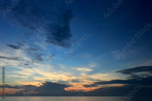 morning sunrise from the sea of ​​clouds and brightly colored skies