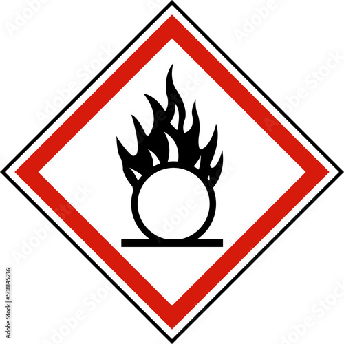 Canvas Print Oxidizer Symbol Label On White Background