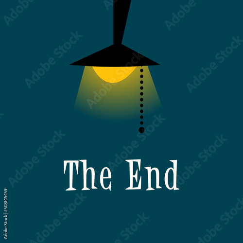60s theme, retro, vintage, light with pull chain, basement light, overhead light, light bulb, presentation, the end, last slide, symbol, illustration, design, vector, icon, background, sign, object, b