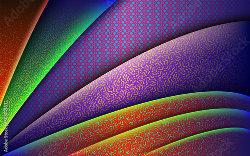 Wallpaper Mural Dynamic blue geometric shapes composition with gradient line 3d abstract style background modern futuristic texture template deluxe design bright shades poster banner Torontodigital.ca