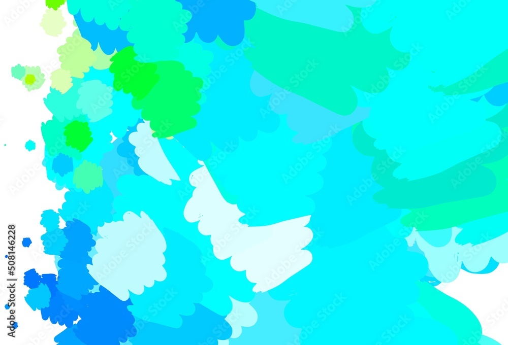 Light Blue, Green vector background with abstract shapes.
