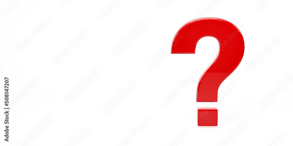 3D Rendering, 3d illustration. Red question marks icon isolated on white background. FAQ and QA concept. 3D Rendering, 3d illustration. Red question marks icon isolated on white background. FAQ and QA concept.