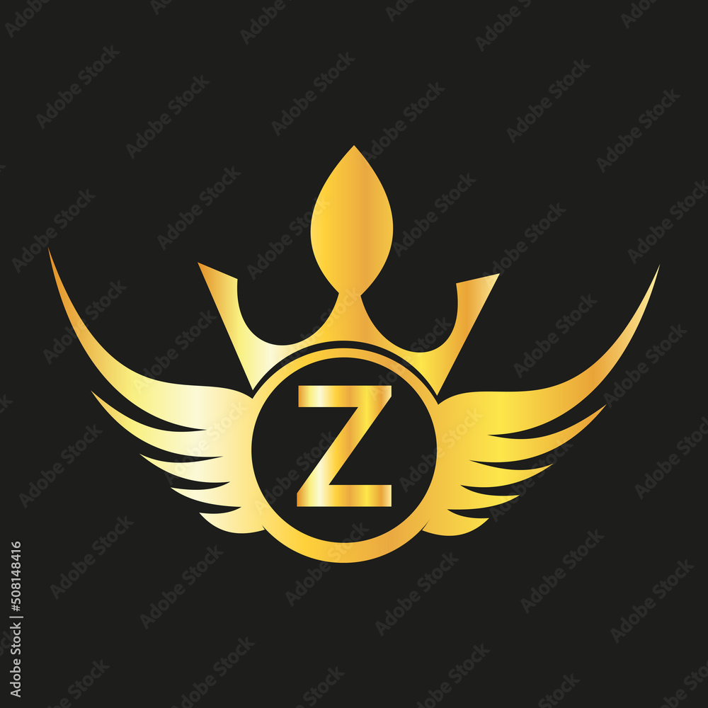 Letter Z Queen Logo Design vector templet crown logo Elegant monogram