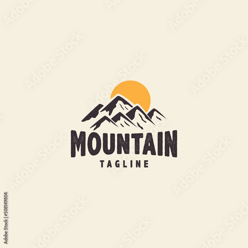 mountains adventure landscape logo design vector icon illustration graphic creative idea