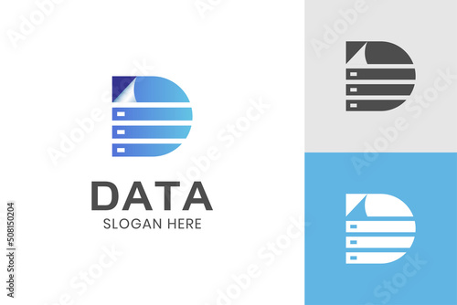 initial letter D vector logo element for data document logo symbol icon design