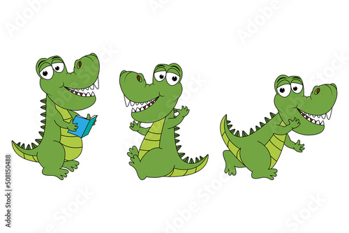 cute crocodile animal cartoon graphic