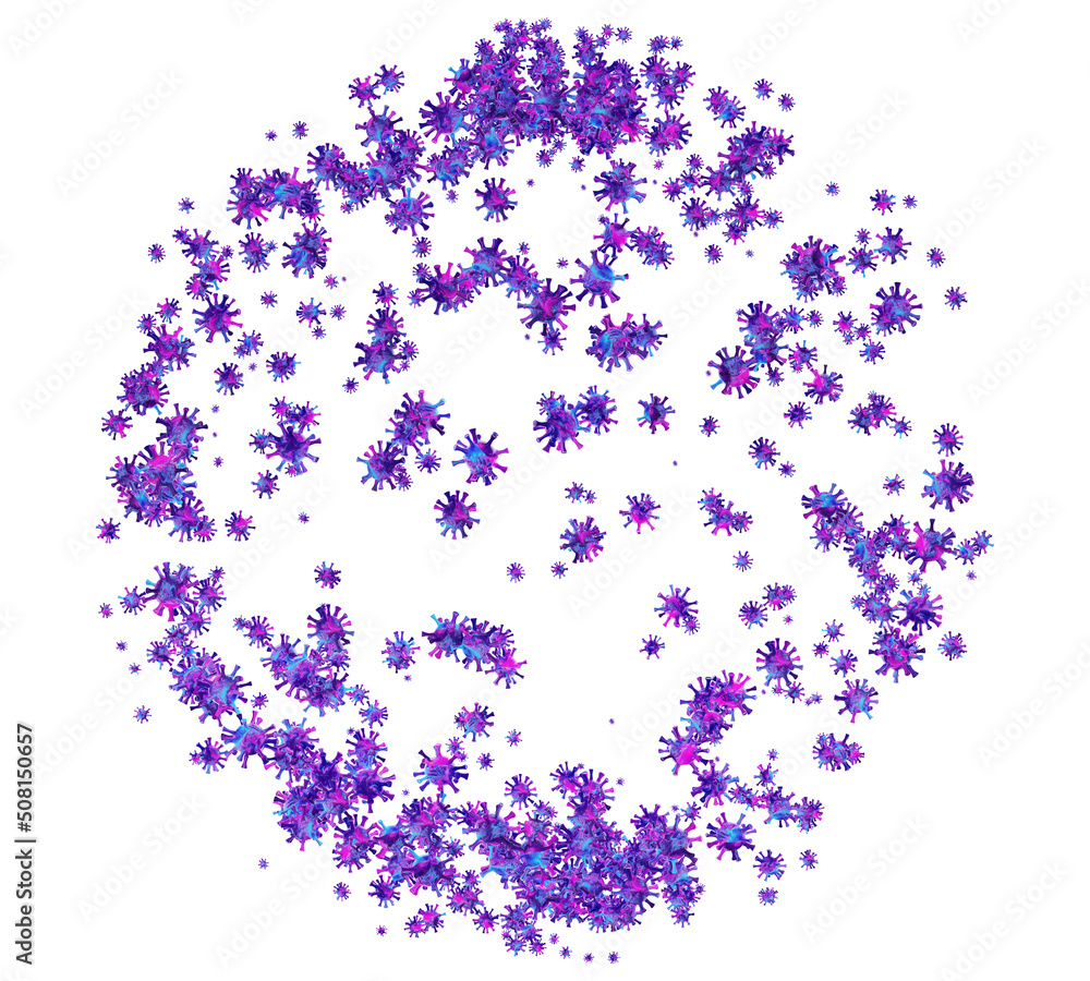 Coronavirus Covid 19. Virus icon. Purple virus flat design illustration, 3d render Coronavirus Covid 19. Virus icon. Purple virus flat design illustration, 3d render