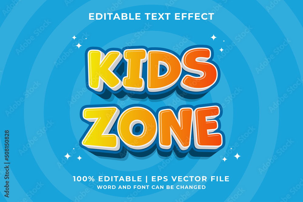 3d Kids Zone Cartoon Editable Text Effect Premium Vector 3d Kids Zone Cartoon Editable Text Effect Premium Vector