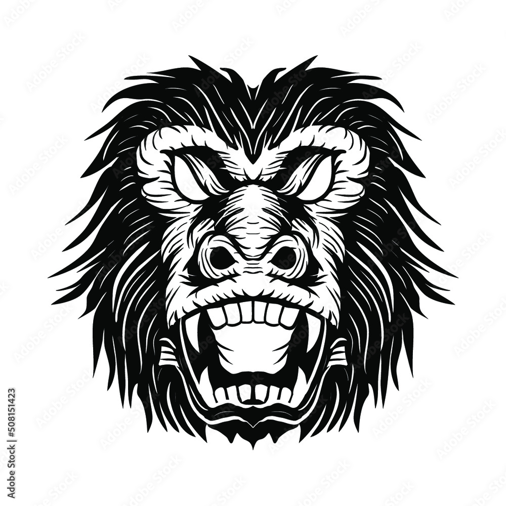 gorilla head illustration vector
