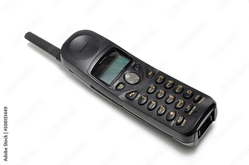 Cordless telephone or portable telephone white background Cordless telephone or portable telephone white background