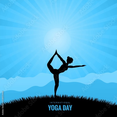 International yoga day june 21st celebrations card background