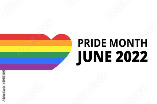 Pride month 2022, 2023, 2024 LGBTQ Pride Flag Colours Rainbow Pride symbol with heart,LGBT, minorities,

gays and lesbians sign,logo,icon Background 