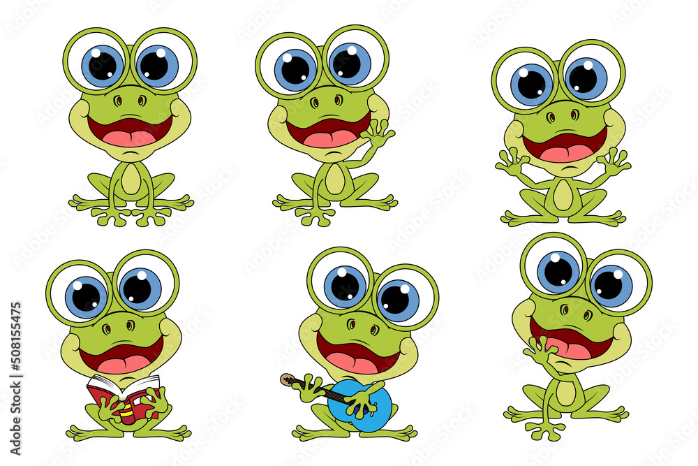 Fototapeta premium cute frog animal cartoon graphic
