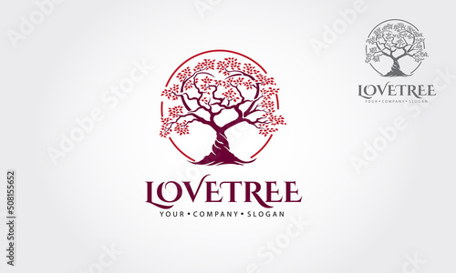 Foto Love Tree Vector Logo Illustration