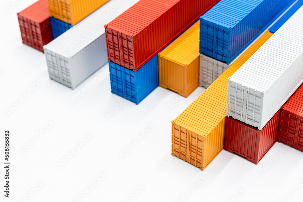 Container cargo box on white background, Global business company logistic transportation import export by container cargo freight shipping, Container on white background copy space. Container cargo box on white background, Global business company logistic transportation import export by container cargo freight shipping, Container on white background copy space.