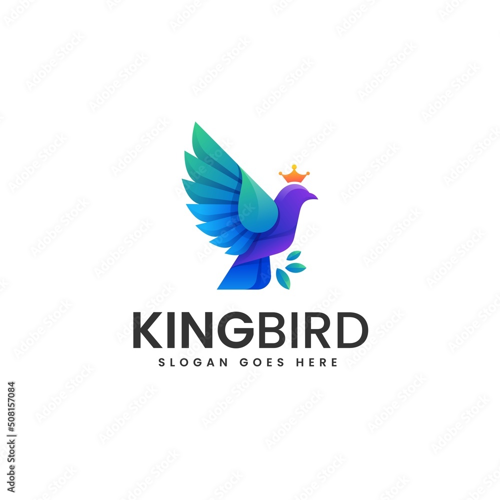 Obraz premium Vector Logo Illustration Bird Gradient Colorful Style.