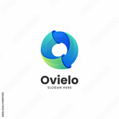 Vector Logo Illustration Letter O Gradient Colorful Style.