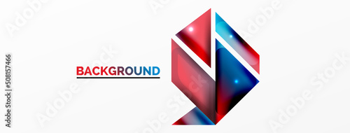 Free Download Abstract background. Simple color geometric shapes composition with 3d effect, lights and shadows. Vector Illustration For Wallpaper, Banner, Background, Card, Book Illustration, landing page - GFXLoad