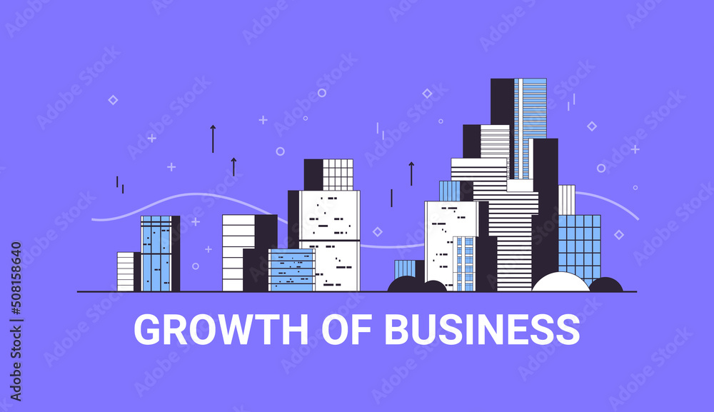 modern company buildings growth of business concept skyscraper cityscape background horizontal