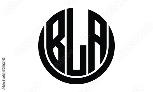 BLA shield with round shape logo design vector template | monogram logo | abstract logo | wordmark logo | lettermark logo | business logo | brand logo | flat logo.