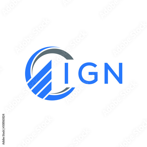 IGN Flat accounting logo design on white   background. IGN creative initials Growth graph letter logo concept. IGN business finance logo design.