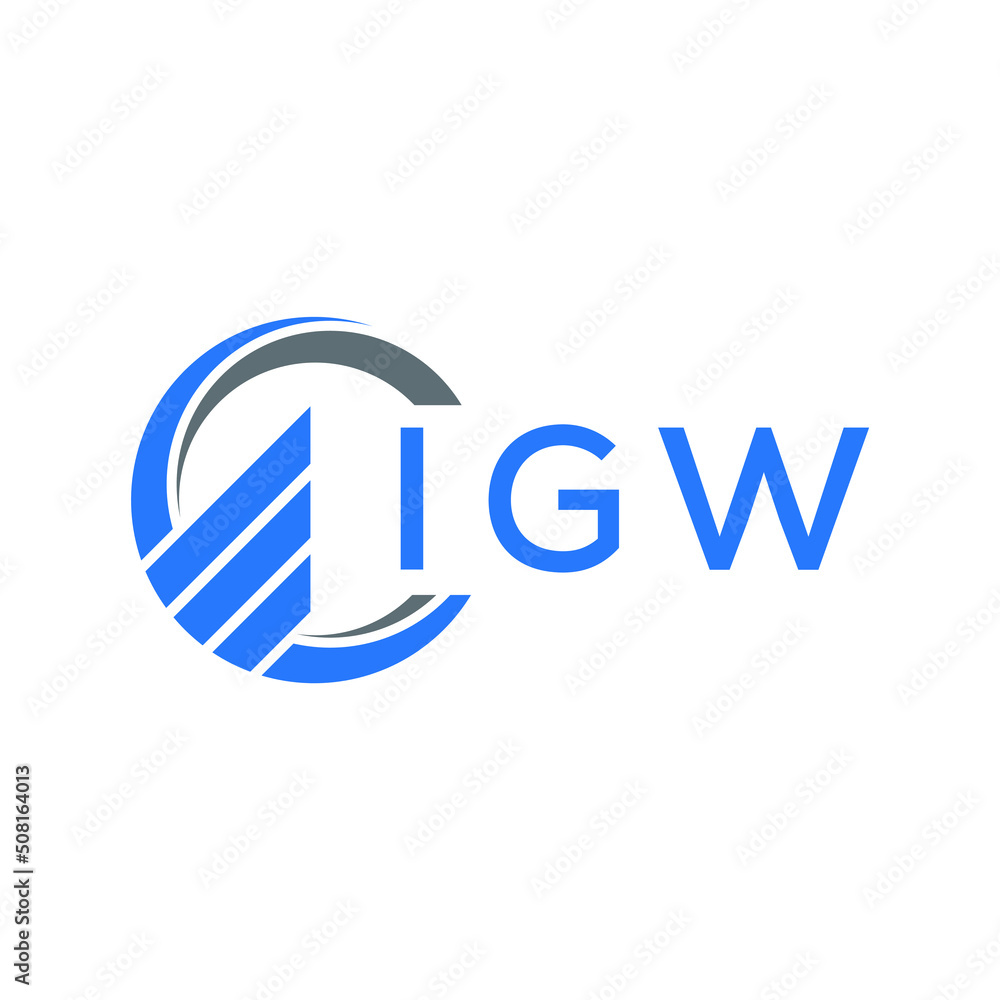 IGW Flat accounting logo design on white background. IGW creative initials Growth graph letter logo concept. IGW business finance logo design. IGW Flat accounting logo design on white background. IGW creative initials Growth graph letter logo concept. IGW business finance logo design.
