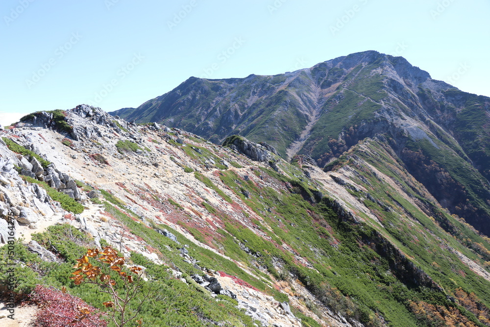 Obraz premium 大天井、燕岳、夕日、百名山、長野、表銀座ルート、槍ヶ岳、東鎌尾根、朝日、燕岳