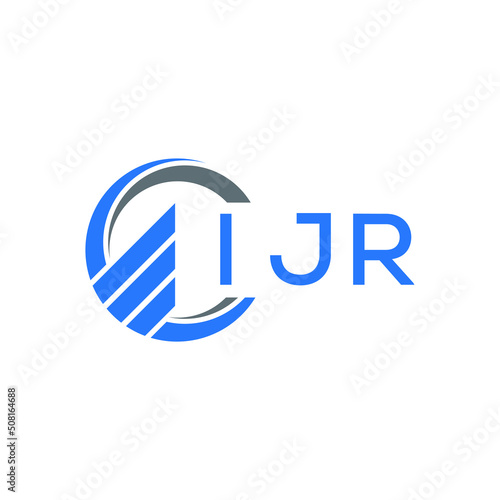 IJR Flat accounting logo design on white background. IJR creative initials Growth graph letter logo concept. IJR business finance logo design.  photo