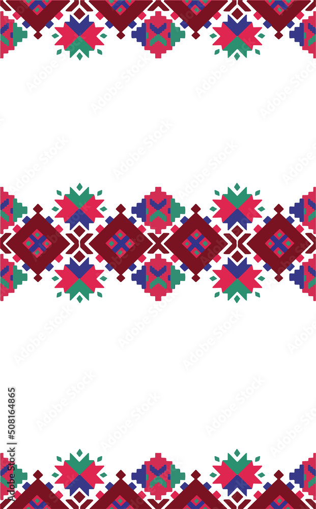 Traditional Ukrainian folk art knitted embroidery pattern. Vector illustration