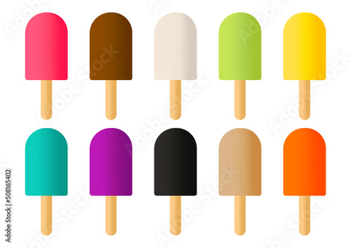 ice cream designwith mesh technique, with various flavors and bright colors and sweet colors