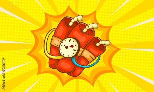 Tnt dynamite time bomb cartoon illustration 