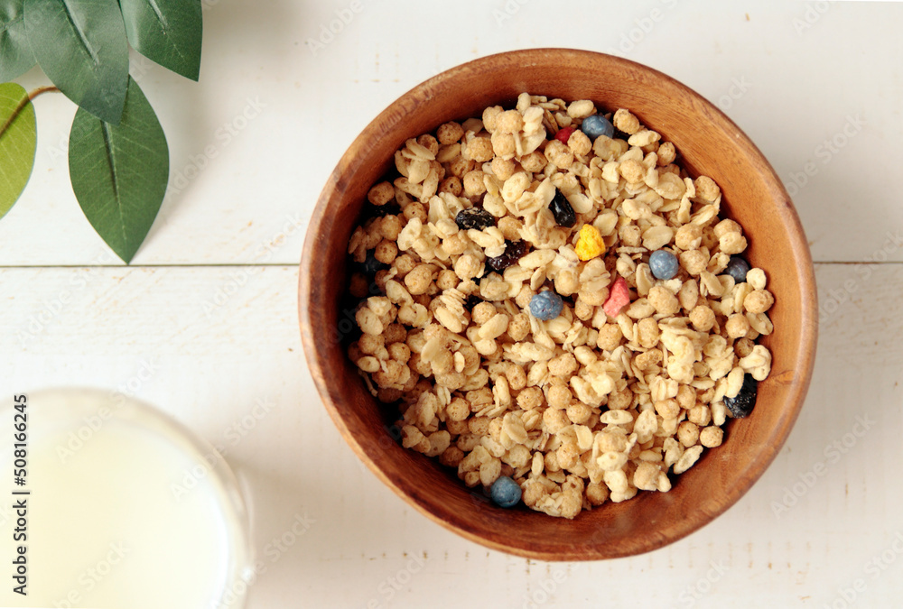 Breakfast cereal on the table Breakfast cereal on the table