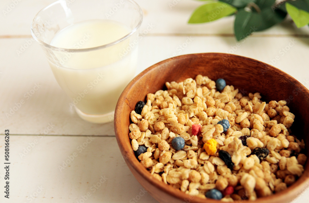 Breakfast cereal on the table Breakfast cereal on the table