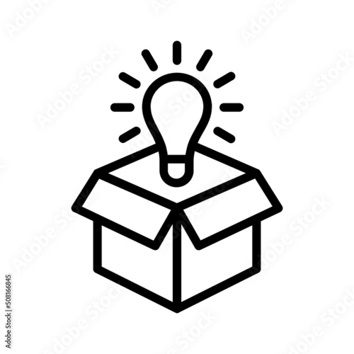Product design or product idea line art vector icon for business apps and websites