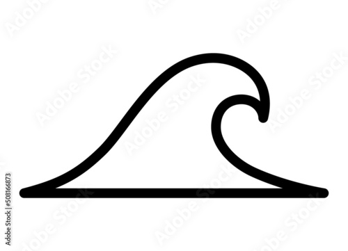 Wind wave or water wave line art vector icon for nature apps and websites