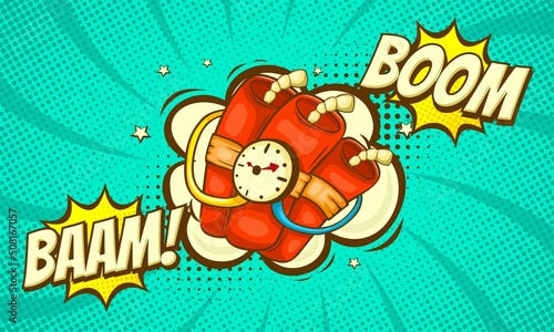 Dynamite time bomb cartoon illustration