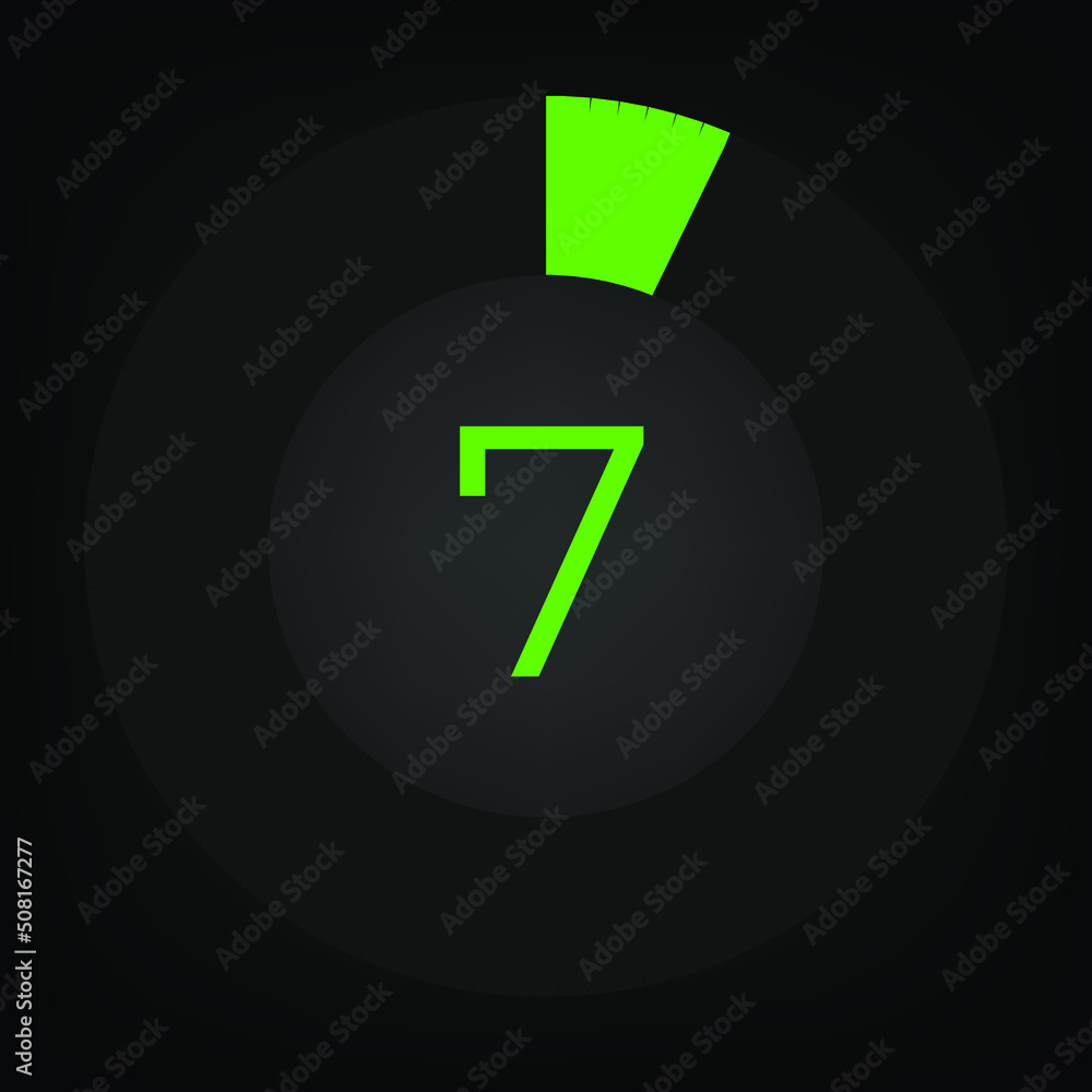 Circulate progress bar with numeric count at the 7 Circulate progress bar with numeric count at the 7