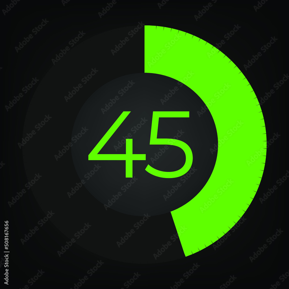 Circulate progress bar with numeric count at the 45 Circulate progress bar with numeric count at the 45