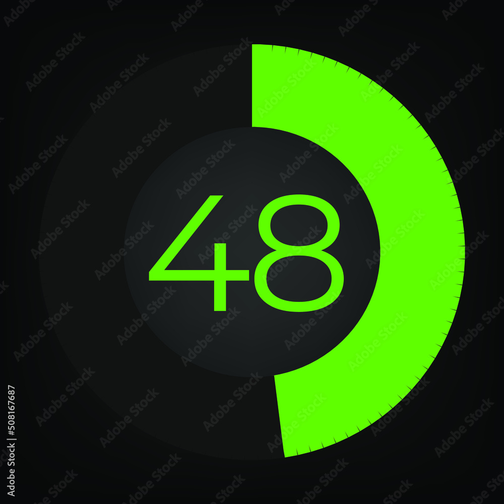 Circulate progress bar with numeric count at the 48 Circulate progress bar with numeric count at the 48
