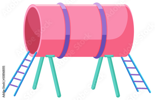 Playground tunnel on white background